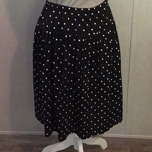 Black skirt with white polka dots
